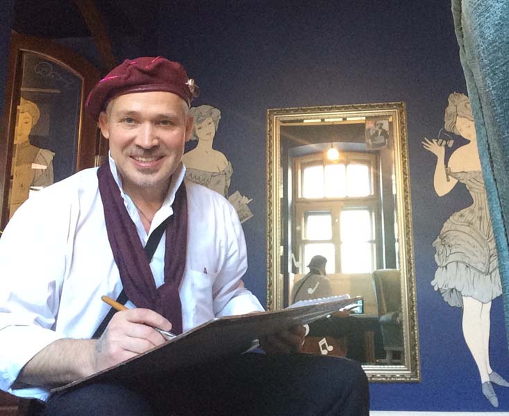 шаржи на 23 февраля кафе Чехов