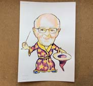 шарж бухгалтера-волшебника в День
        защитника Отечества в Минске от шаржиста Мишеля, Михаила Шабалина