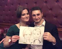 шарж молодой пары на свадьбе