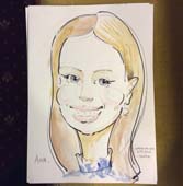 Шаржист.Шарж по фото Ани акварелью на свадьбе в Минске и Калининграде