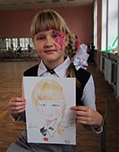 Шаржист на свадьбе. Шарж по фото девочки Дианы в Минске и Калининграде