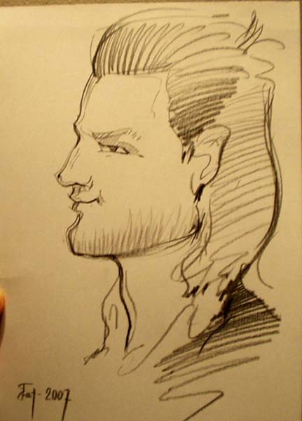 шаржист рисует шаржи на свадьбе шарж по фото Славы в Минске и Калининграде